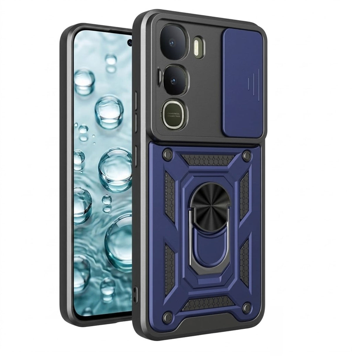 Vivo Y31 5G Back Cover |  Camera Slider 360 Degree Rotating Finger Ring Holder Case