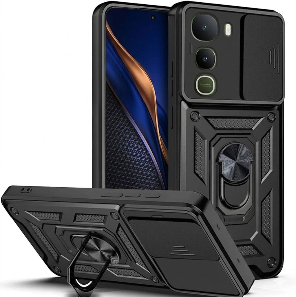 Vivo Y400 5g Back Cover Case Hybrid Armor (Sliding Shutter Camera Protection)