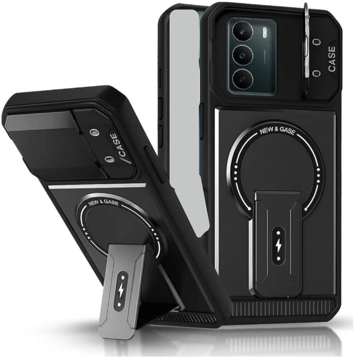 Realme p3x 5g Plastic Back Cover (Grey, Magnetic Case)